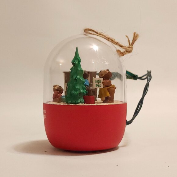 ADORABLE Hallmark Jingle Bears Light and Motion Ornament Hallmark Magic 1988 - Picture 3 of 11
